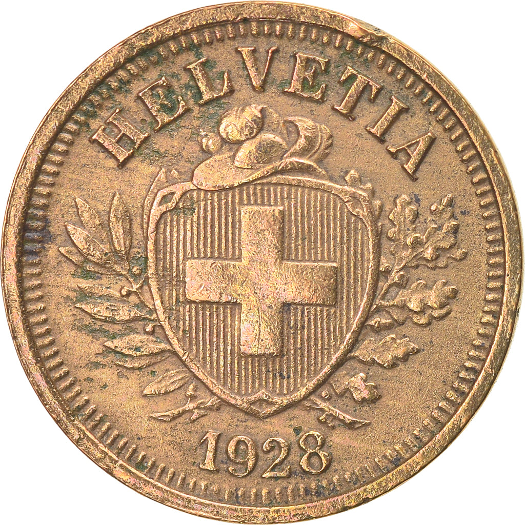 Coin, Switzerland, Rappen, 1928, Bern, EF(40-45), Bronze, KM:3.2