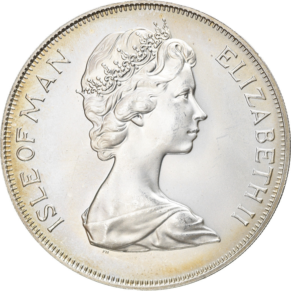 Coin, Isle of Man, Elizabeth II, 25 Pence, 1975, Pobjoy Mint, MS(63), Silver