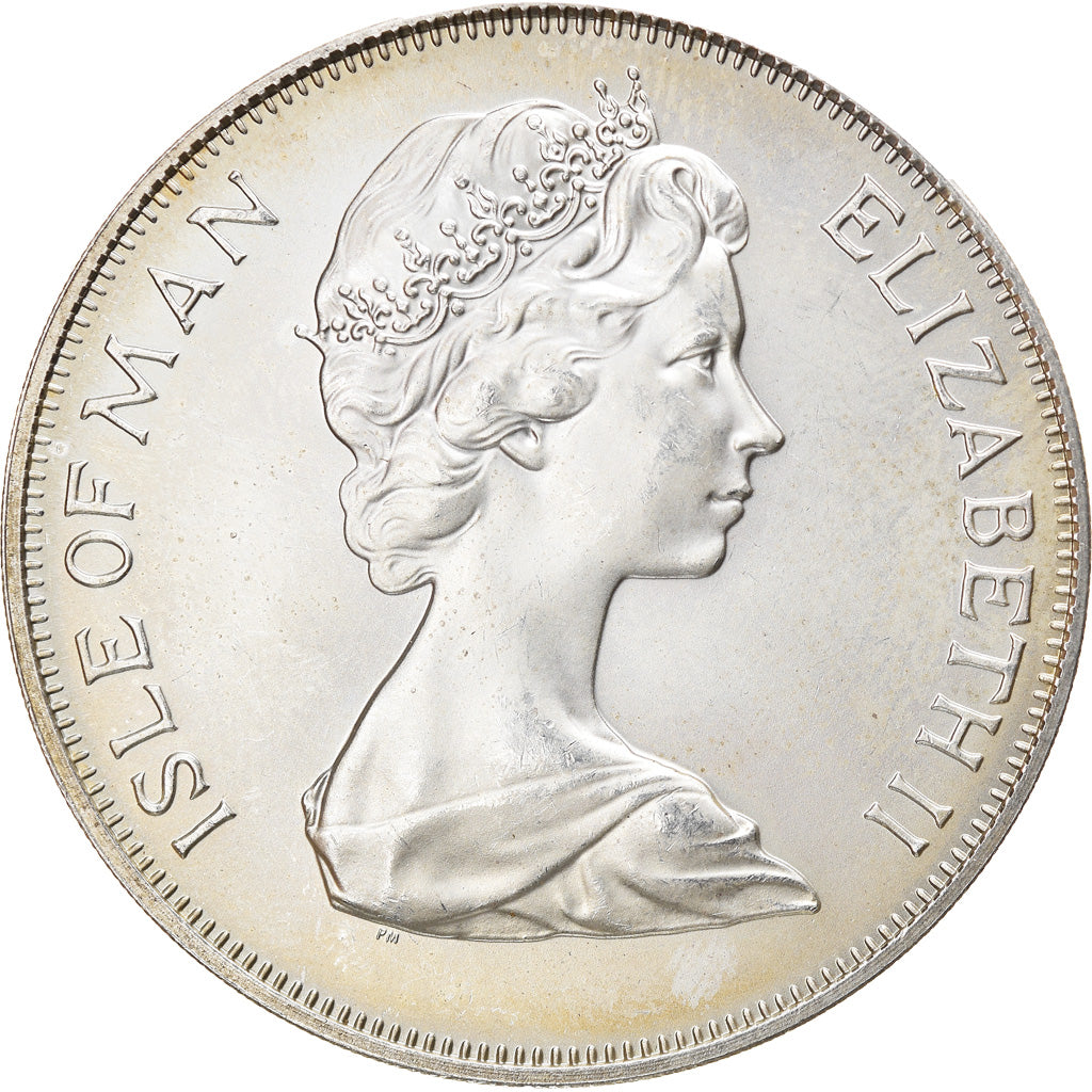 Coin, Isle of Man, Elizabeth II, 25 Pence, 1975, Pobjoy Mint, MS(63), Silver