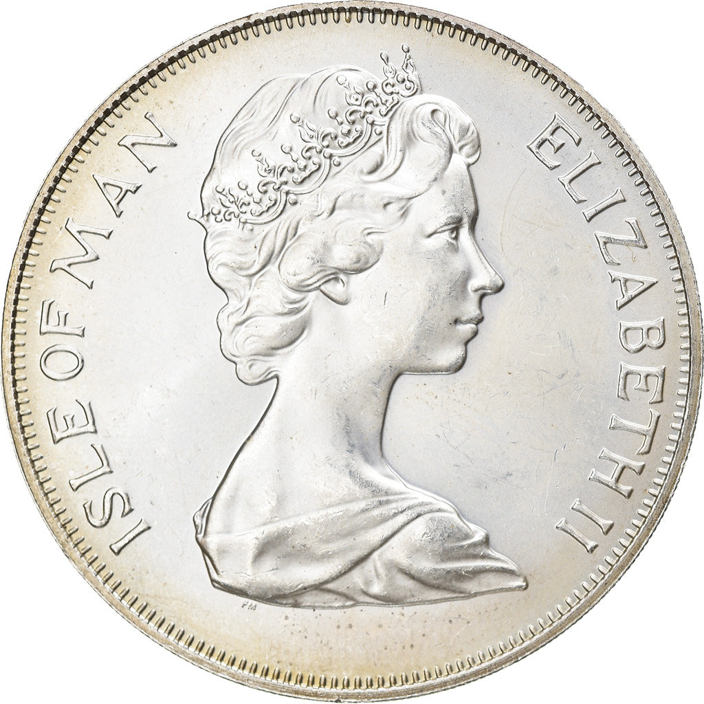 Coin, Isle of Man, Elizabeth II, 25 Pence, 1975, Pobjoy Mint, MS(63), Silver