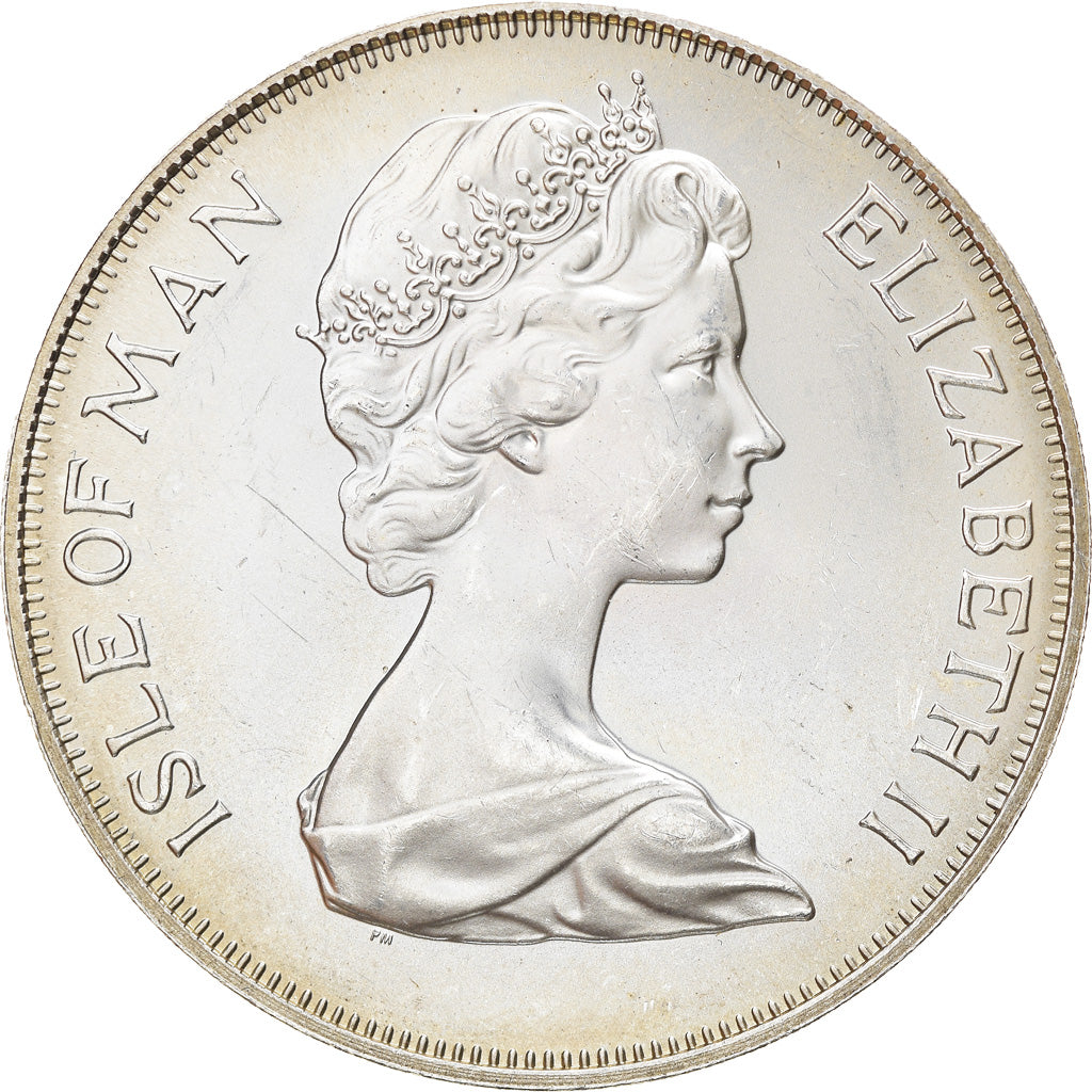 Coin, Isle of Man, Elizabeth II, 25 Pence, 1975, Pobjoy Mint, MS(63), Silver