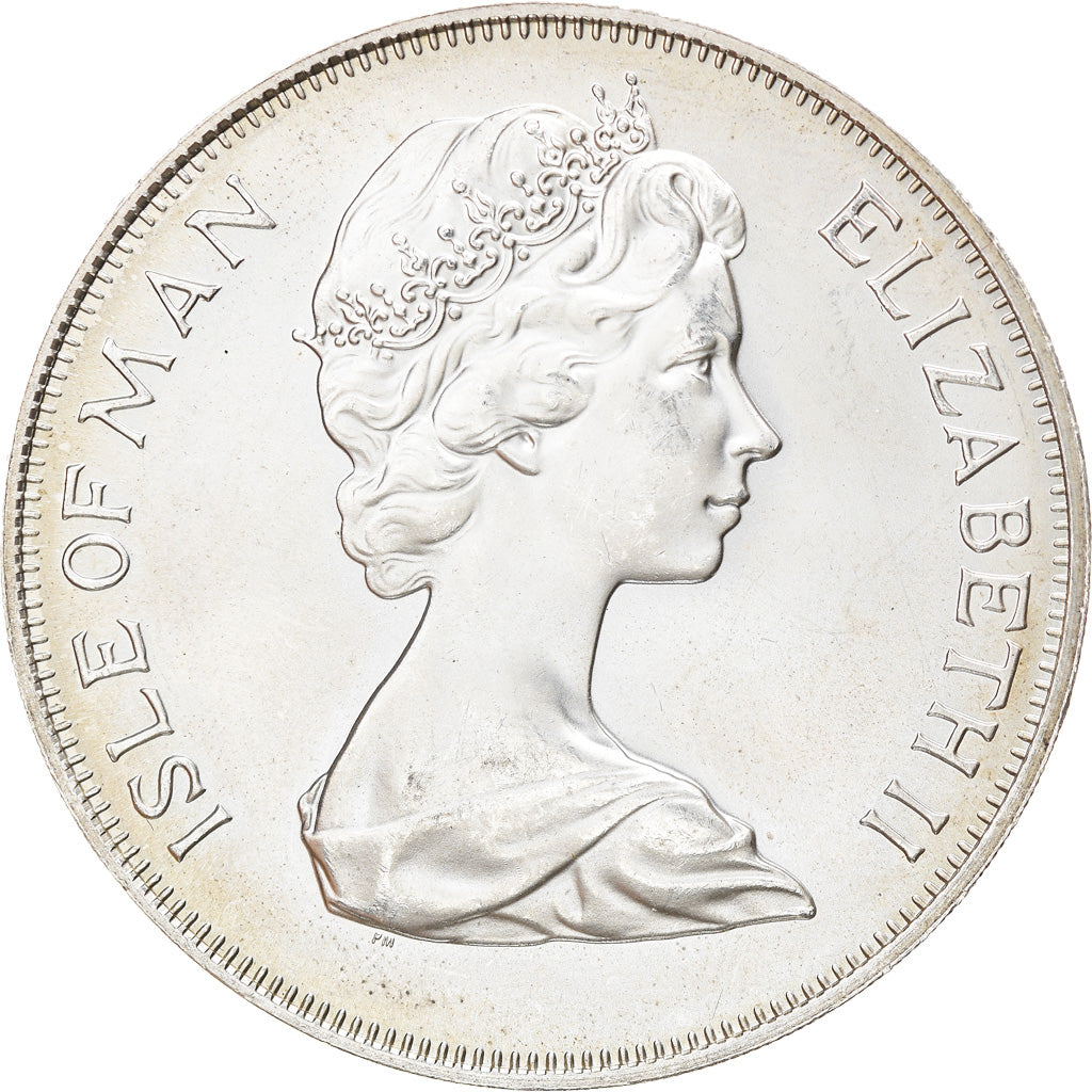Coin, Isle of Man, Elizabeth II, 25 Pence, 1975, Pobjoy Mint, MS(63), Silver
