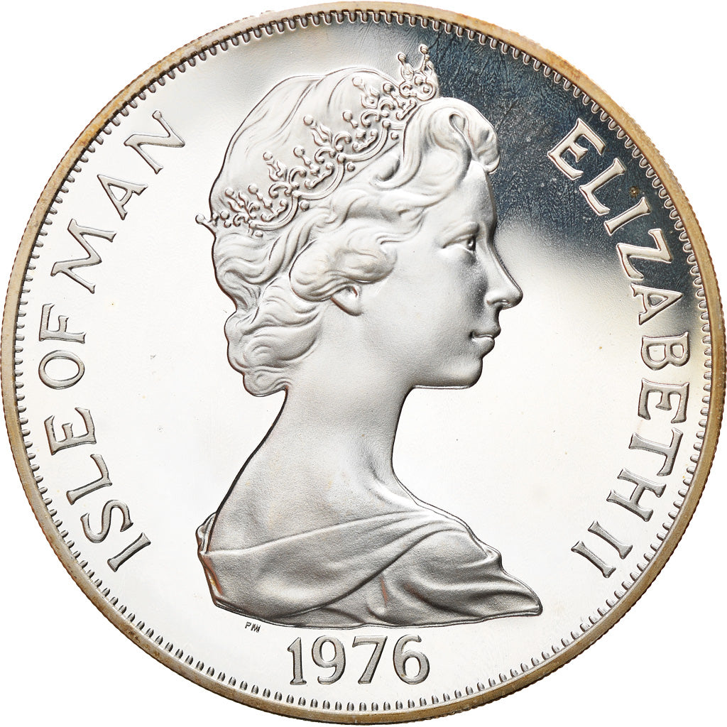 Coin, Isle of Man, Elizabeth II, Crown, 1976, Pobjoy Mint, MS(65-70), Silver