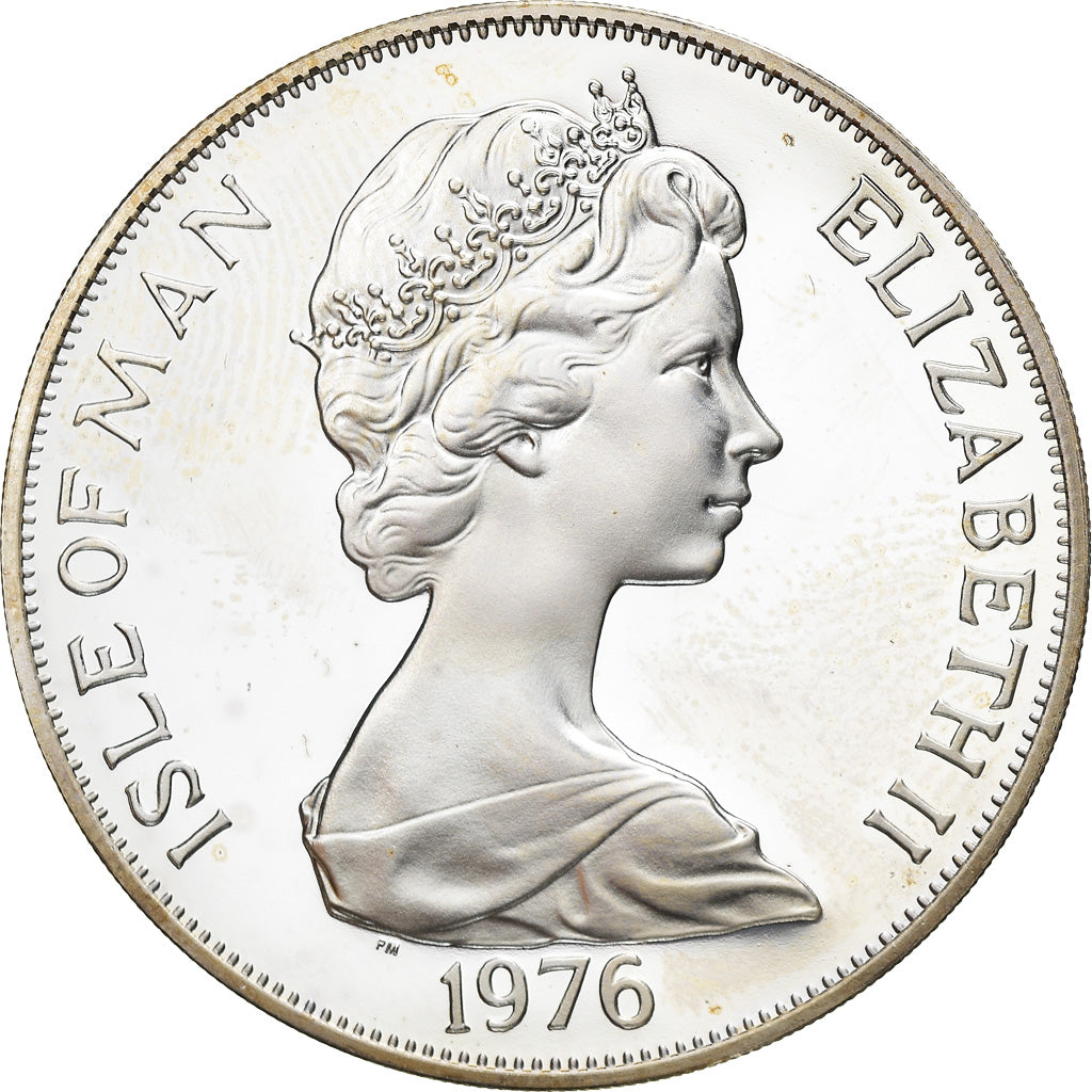 Coin, Isle of Man, Elizabeth II, Crown, 1976, Pobjoy Mint, MS(65-70), Silver