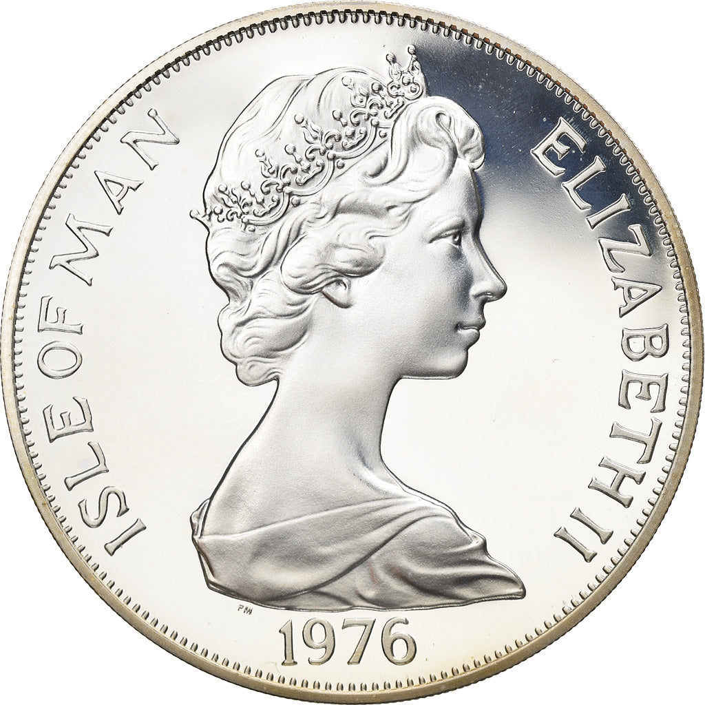 Coin, Isle of Man, Elizabeth II, Crown, 1976, Pobjoy Mint, MS(65-70), Silver