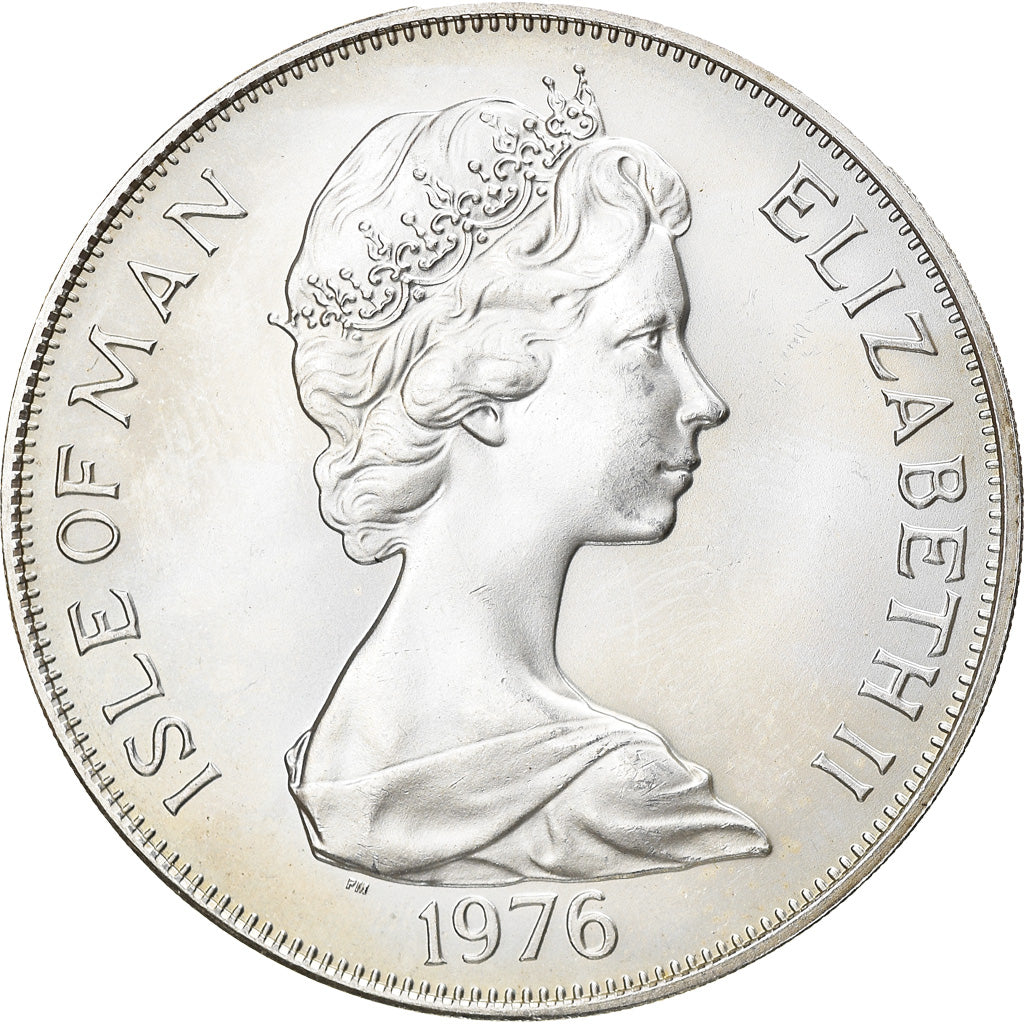 Coin, Isle of Man, Elizabeth II, Crown, 1976, Pobjoy Mint, MS(63), Silver