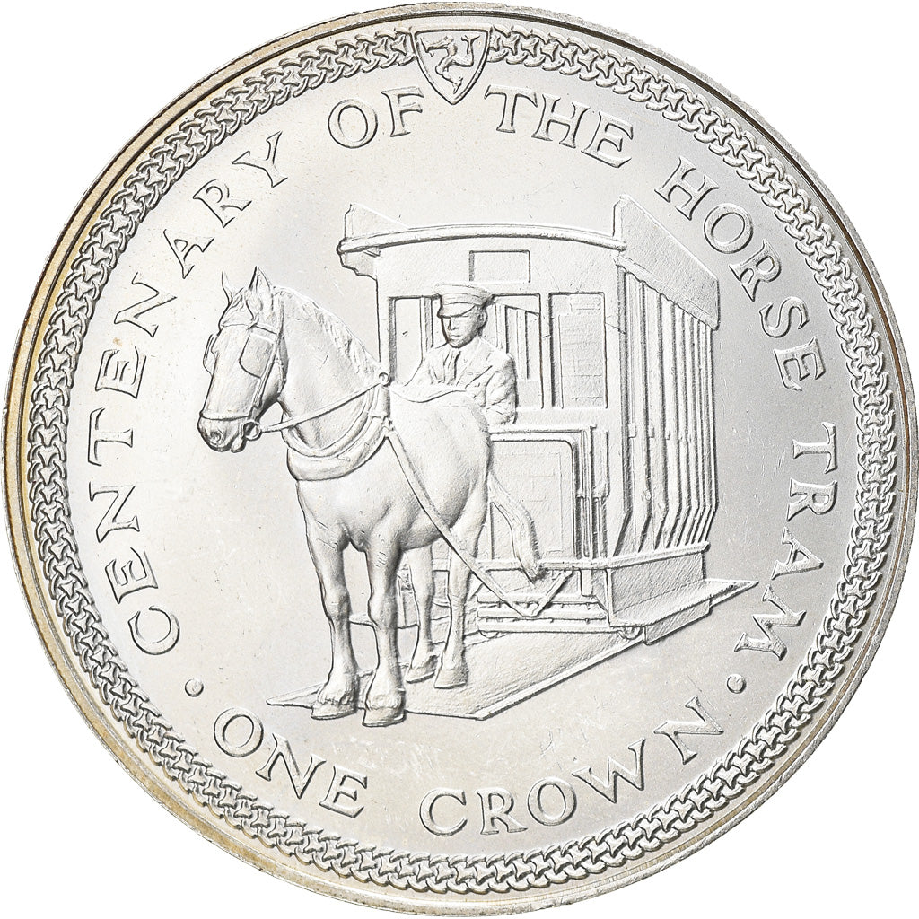 Coin, Isle of Man, Elizabeth II, Crown, 1976, Pobjoy Mint, MS(63), Silver