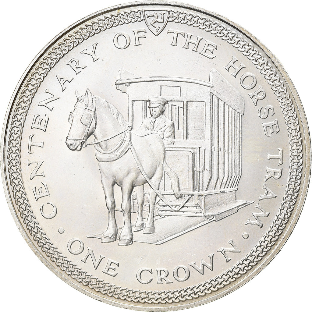 Coin, Isle of Man, Elizabeth II, Crown, 1976, Pobjoy Mint, MS(63), Silver