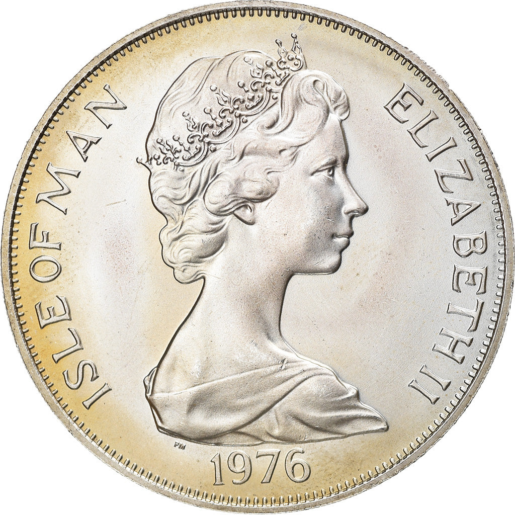 Coin, Isle of Man, Elizabeth II, Crown, 1976, Pobjoy Mint, MS(63), Silver