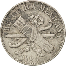 MEXICO, Centavo, 1883, Mexico City, KM #392, EF(40-45), Copper-Nickel, 1.99