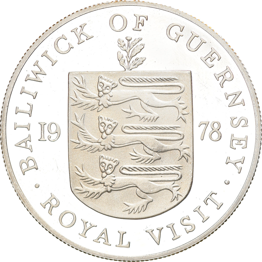 Coin, Guernsey, Elizabeth II, 25 Pence, 1978, MS(65-70), Silver, KM:32a