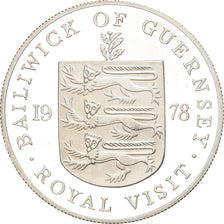 Coin, Guernsey, Elizabeth II, 25 Pence, 1978, MS(65-70), Silver, KM:32a