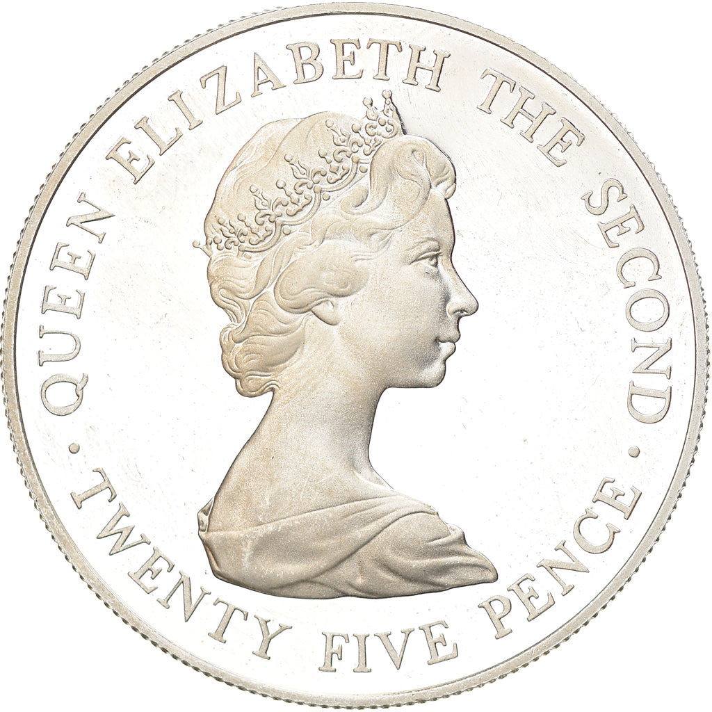 Coin, Guernsey, Elizabeth II, 25 Pence, 1978, MS(65-70), Silver, KM:32a