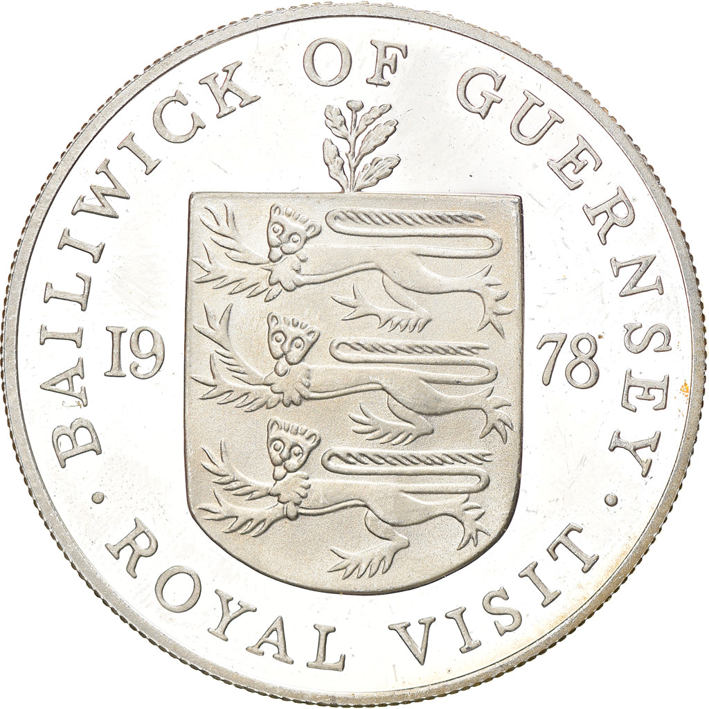Coin, Guernsey, Elizabeth II, 25 Pence, 1978, MS(65-70), Silver, KM:32a