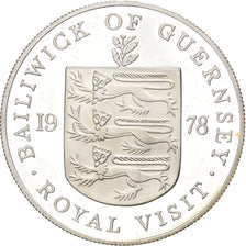 Moeda, Guernesey, Elizabeth II, 25 Pence, 1978, MS(65-70), Prata, KM:32a