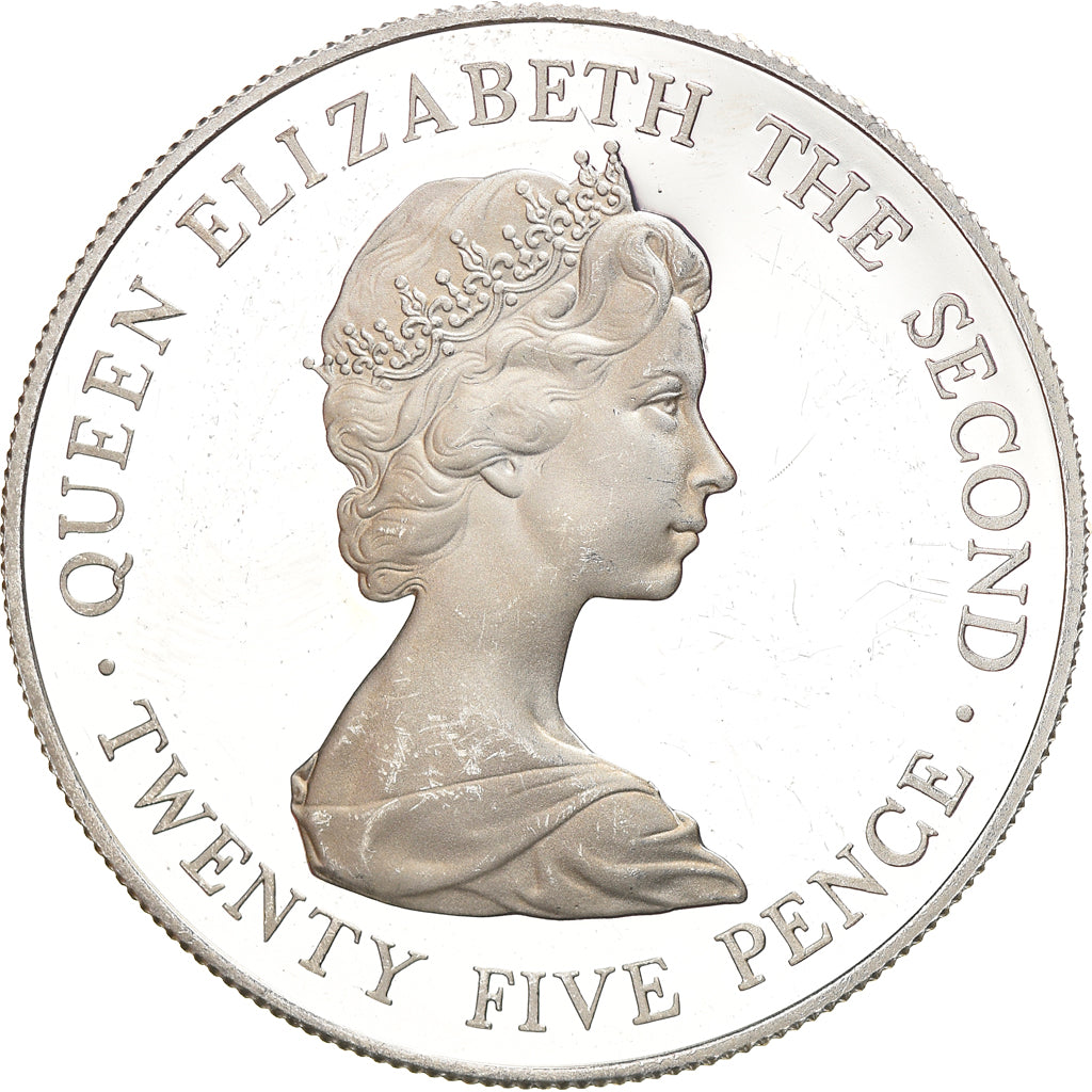 Coin, Guernsey, Elizabeth II, 25 Pence, 1978, MS(65-70), Silver, KM:32a