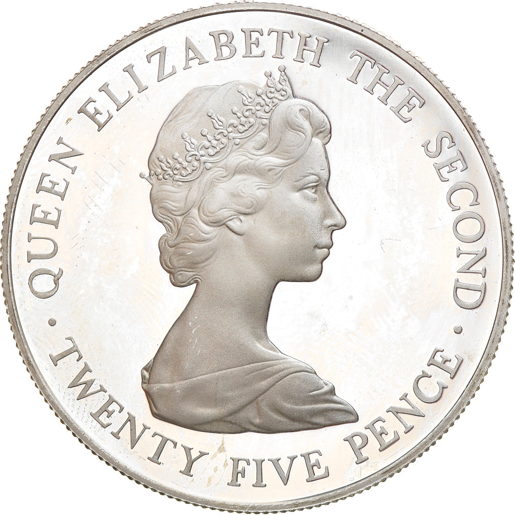 Coin, Guernsey, Elizabeth II, 25 Pence, 1978, MS(65-70), Silver, KM:32a