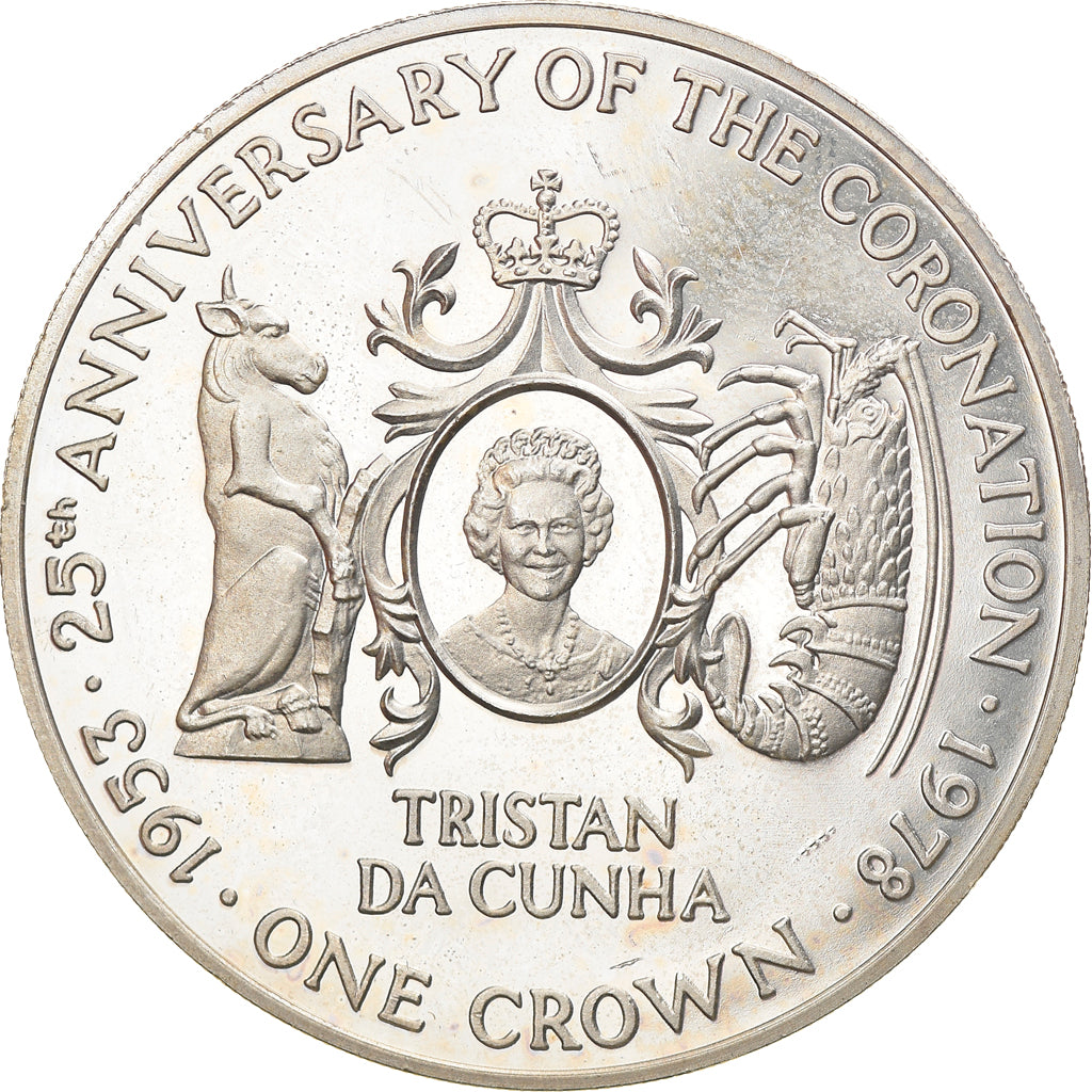 Coin, Tristan Da Cunha, Elizabeth II, Crown, 1978, Pobjoy Mint, MS(63), Silver