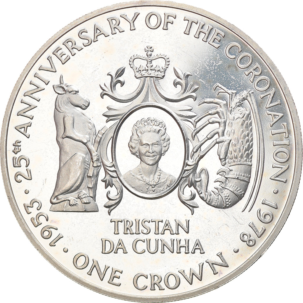 Coin, Tristan Da Cunha, Elizabeth II, Crown, 1978, Pobjoy Mint, MS(63), Silver