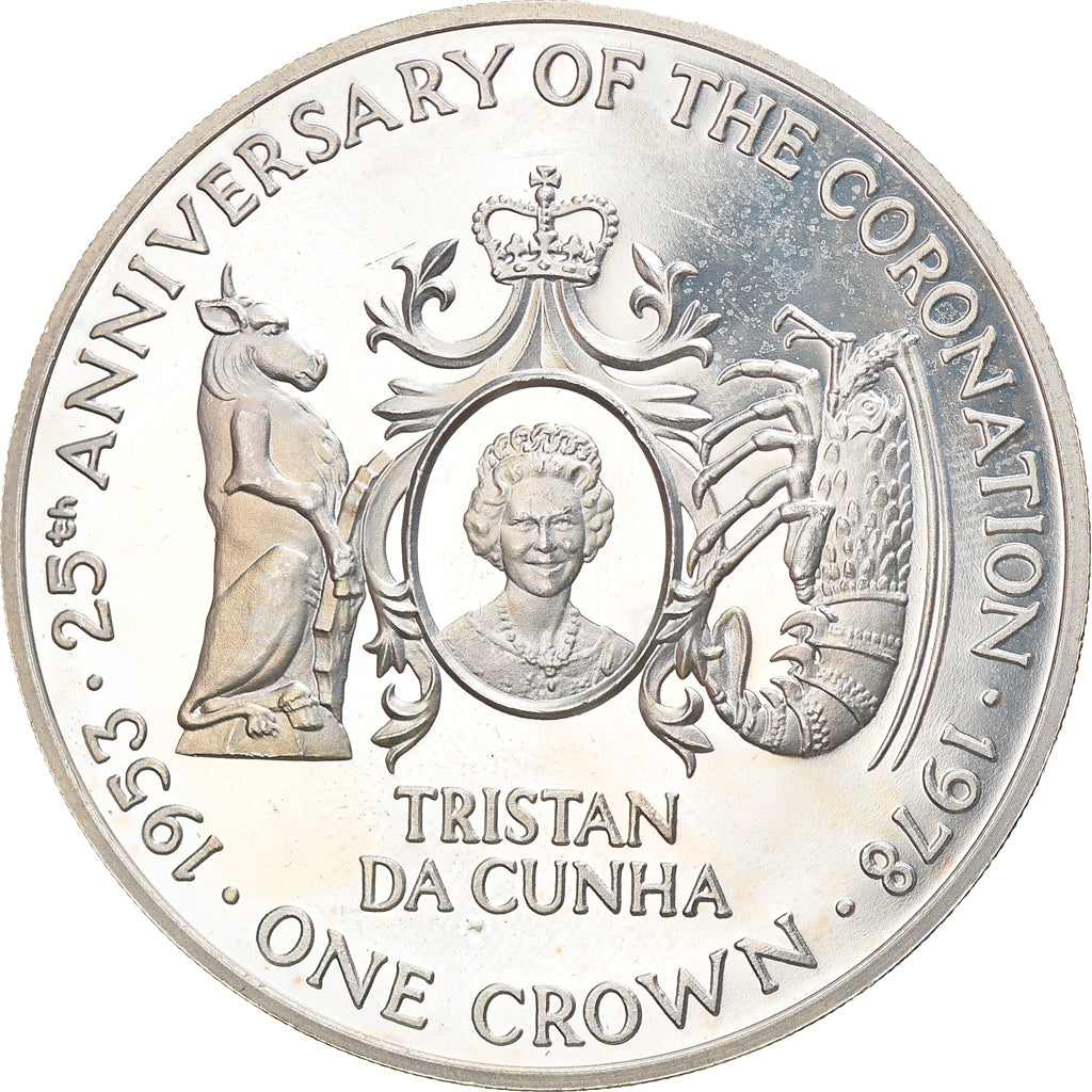 Coin, Tristan Da Cunha, Elizabeth II, Crown, 1978, Pobjoy Mint, MS(63), Silver