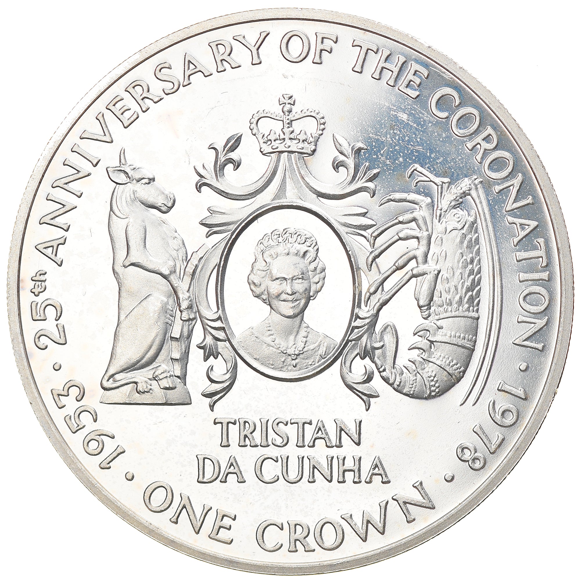 Moneta, Tristan Da Cunha, Elizabeth II, Crown, 1978, Pobjoy Mint, SPL, Argento