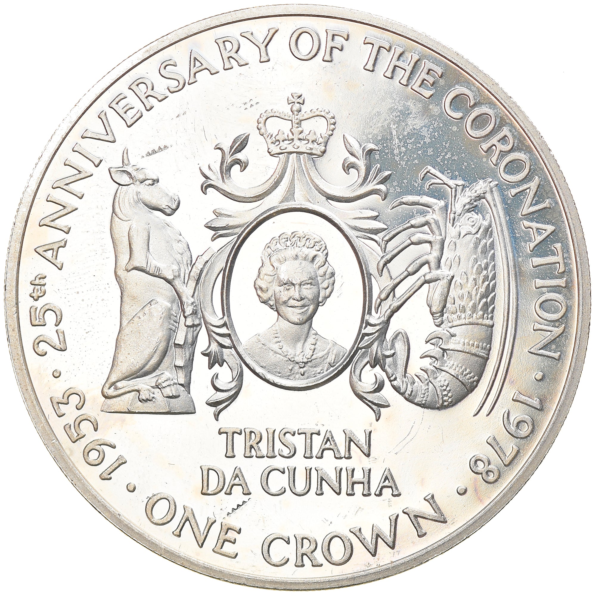Münze, Tristan Da Cunha, Elizabeth II, Crown, 1978, Pobjoy Mint, UNZ, Silber