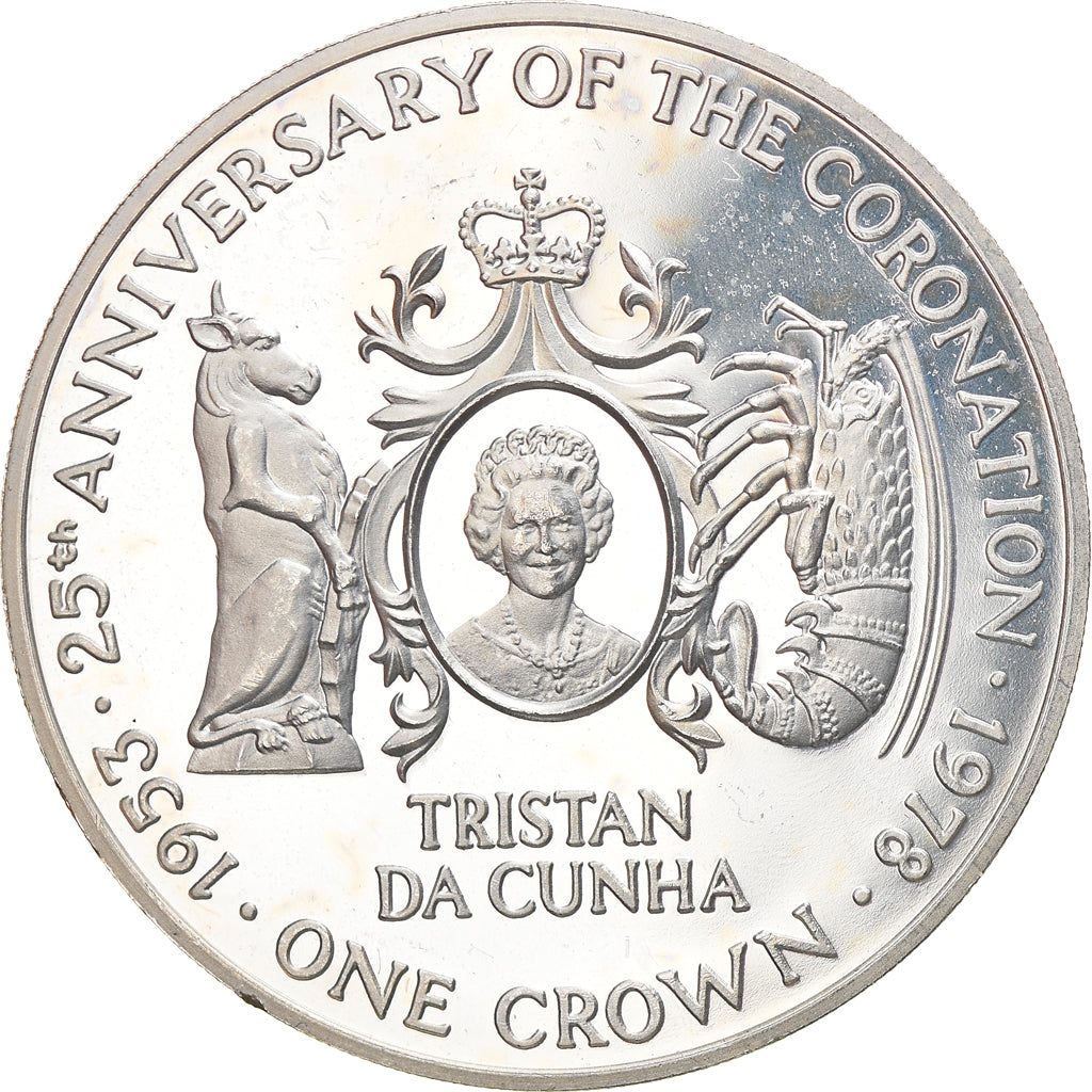 Coin, Tristan Da Cunha, Elizabeth II, Crown, 1978, Pobjoy Mint, MS(63), Silver