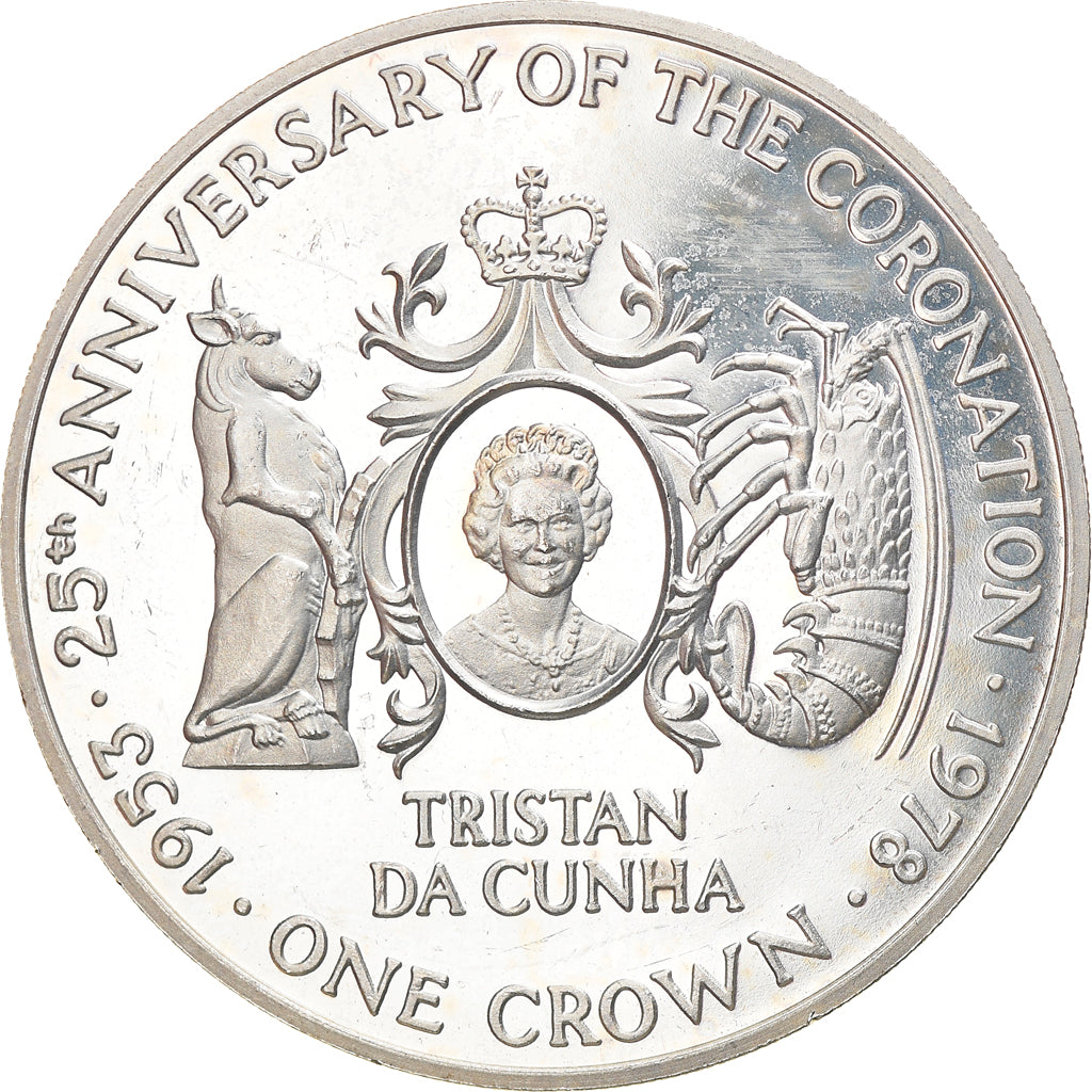 Coin, Tristan Da Cunha, Elizabeth II, Crown, 1978, Pobjoy Mint, MS(63), Silver