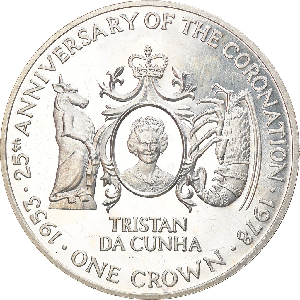 Coin, Tristan Da Cunha, Elizabeth II, Crown, 1978, Pobjoy Mint, MS(63), Silver