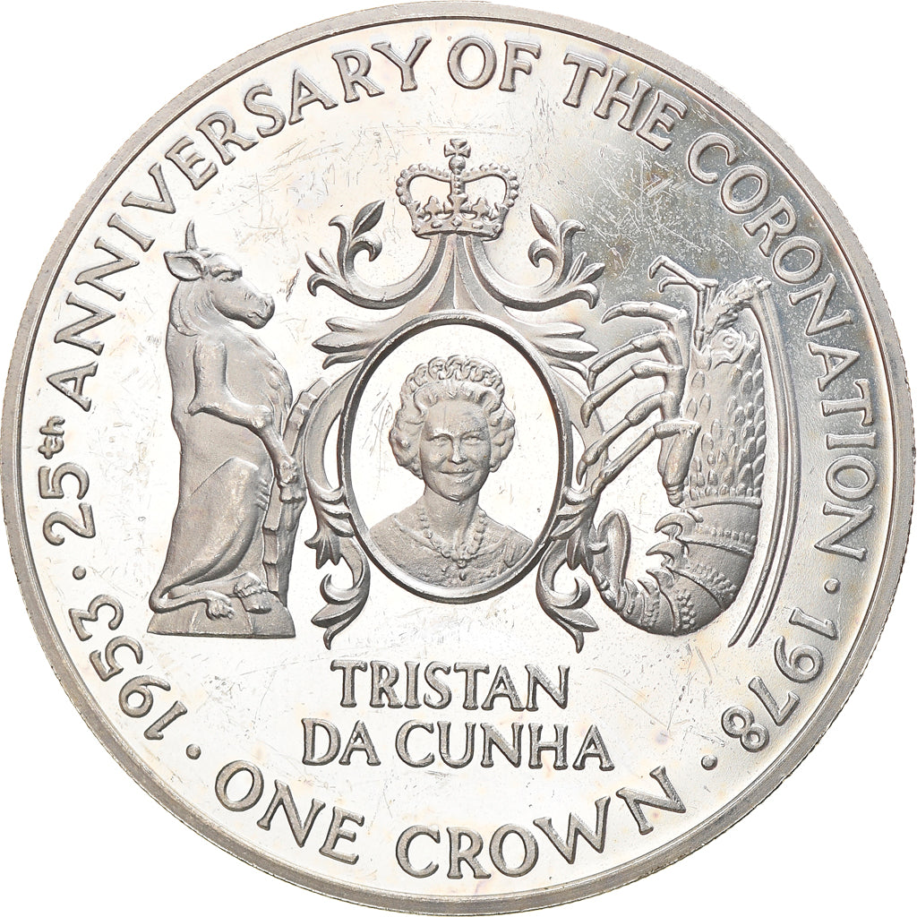 Coin, Tristan Da Cunha, Elizabeth II, Crown, 1978, Pobjoy Mint, MS(63), Silver