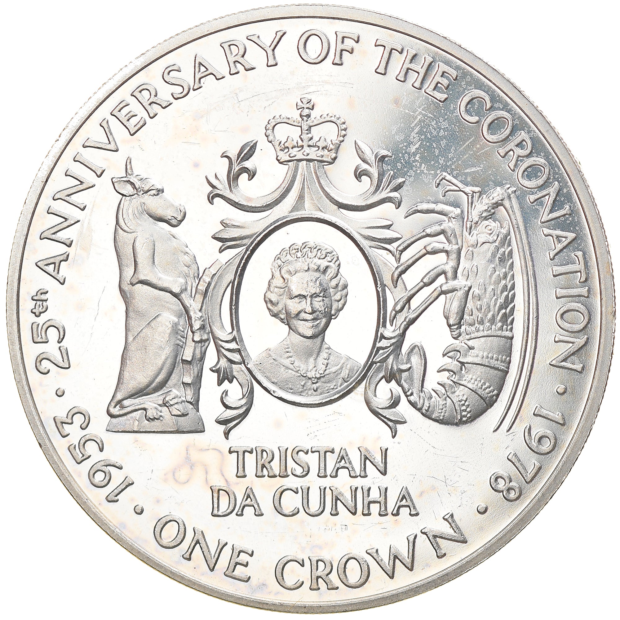 Münze, Tristan Da Cunha, Elizabeth II, Crown, 1978, Pobjoy Mint, UNZ, Silber