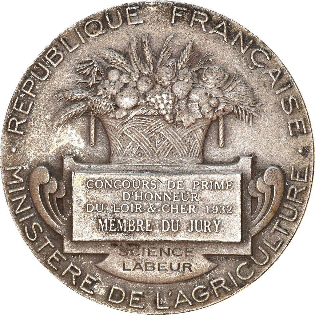 France, Medal, Agriculture, Concours de Prime d'Honneur du Loir-et-Cher, 1932