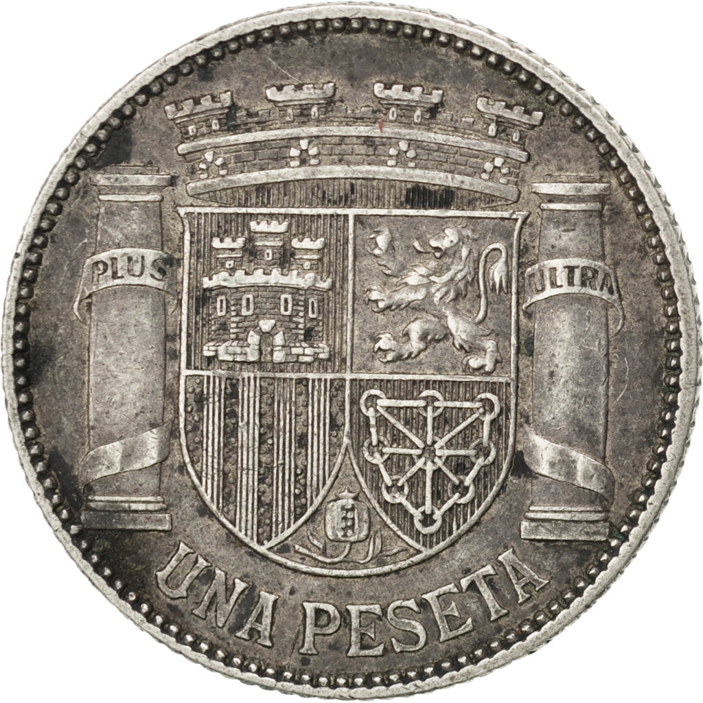 SPAIN, Peseta, 1933, KM #750, EF(40-45), Silver, 23, 5.00