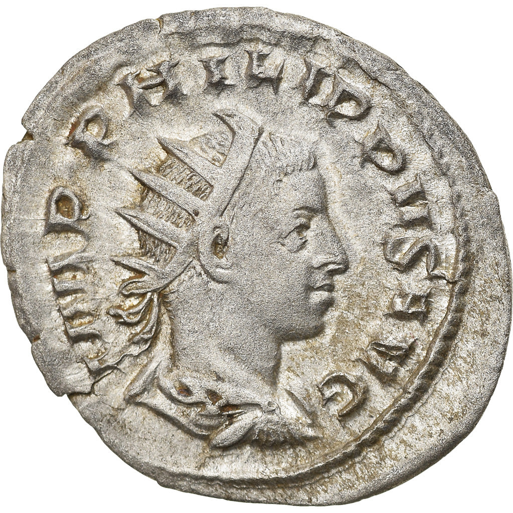 Coin, Philip II, Antoninianus, 247, Roma, AU(50-53), Billon, RIC:227