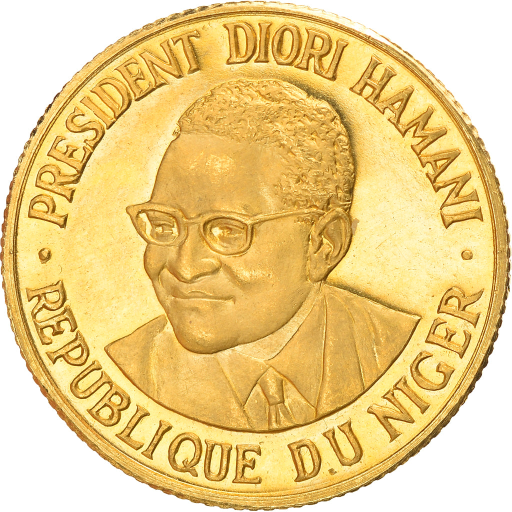Coin, Niger, Diori Hamani, 10 Francs, 1960, Proof, MS(63), Gold, KM:1