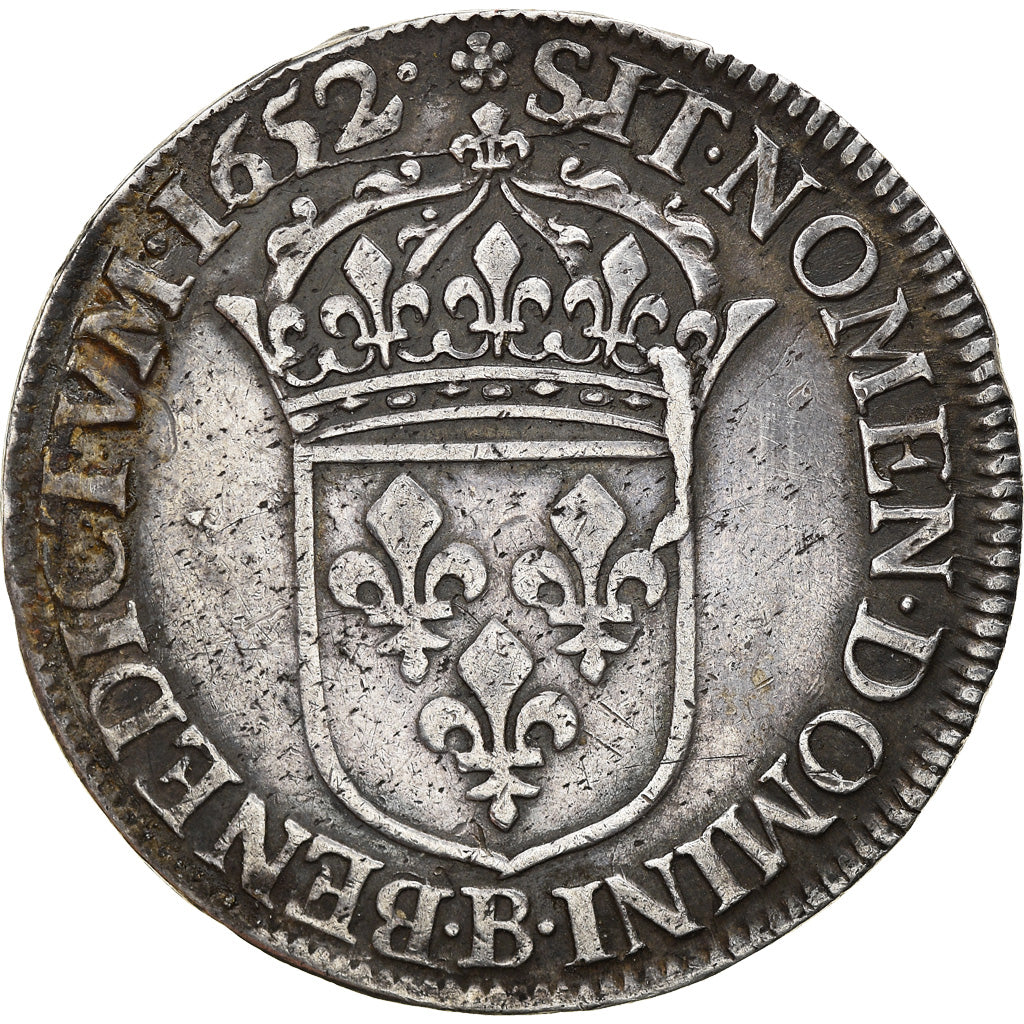 Moneta, Francja, Louis XIV, 1/2 Écu à la mèche longue, 1652, Rouen