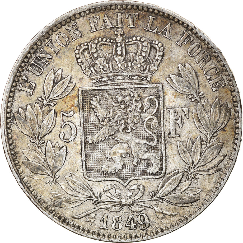 Monnaie, Belgique, Leopold I, 5 Francs, 5 Frank, 1849, TB+, Argent, KM:17