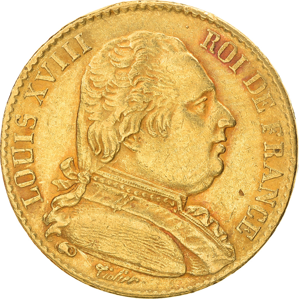 Moneta, Francja, Louis XVIII, Louis XVIII, 20 Francs, 1814, Paris, AU(50-53)