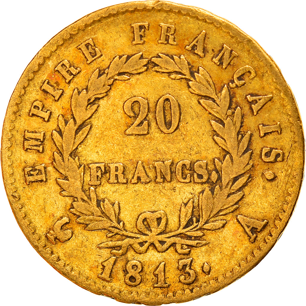 Munten, Frankrijk, Napoléon I, 20 Francs, 1813, Paris, FR+, Goud, KM:695.1