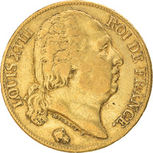Münze, Frankreich, Louis XVIII, 20 Francs, 1820, Paris, S+, Gold, KM:712.1