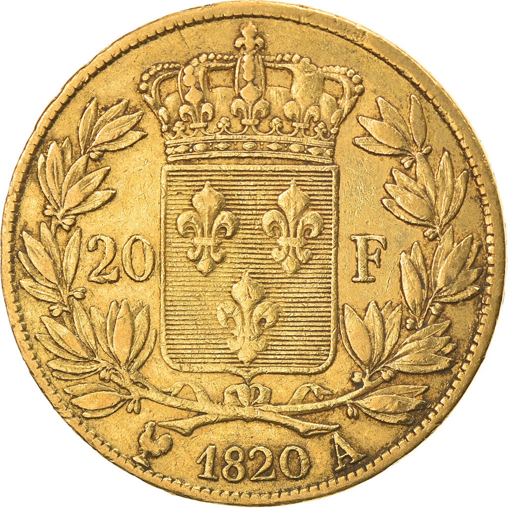Münze, Frankreich, Louis XVIII, 20 Francs, 1820, Paris, S+, Gold, KM:712.1