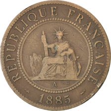Moneda, Indochina francesa, Cent, 1885, Paris, BC+, Bronce, KM:1, Lecompte:37