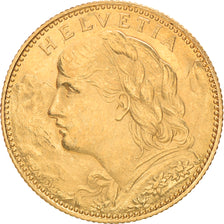 Coin, Switzerland, 10 Francs, 1915, Bern, AU(55-58), Gold, KM:36