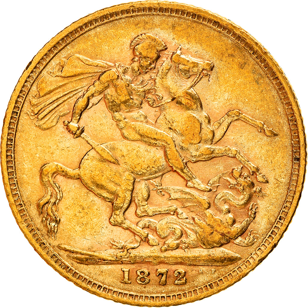 Coin, Great Britain, Victoria, Sovereign, 1872, London, EF(40-45), Gold