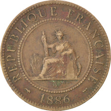 Coin, French Indochina, Cent, 1886, Paris, EF(40-45), Bronze, KM:1, Lecompte:38