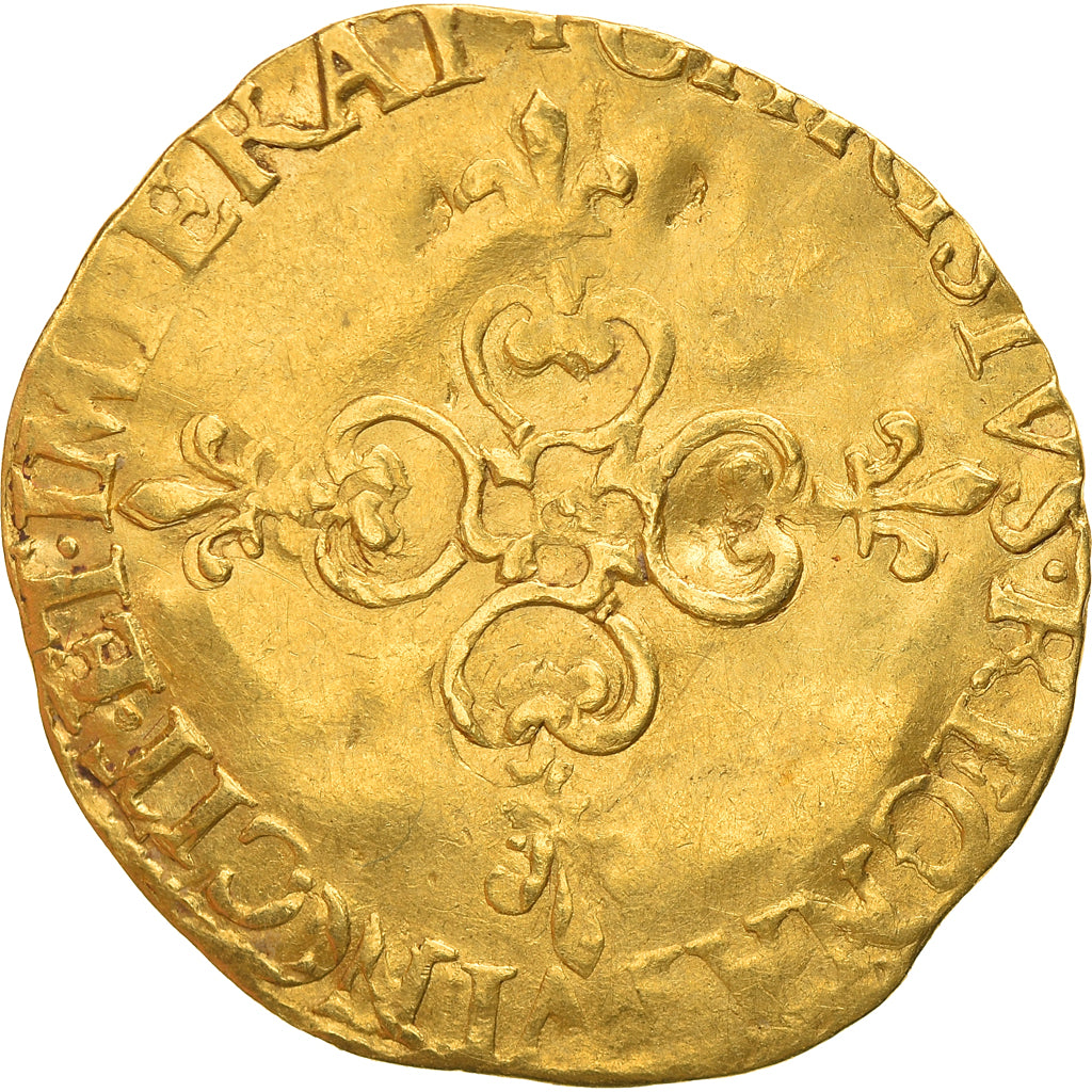 Coin, France, Henri III, Écu d'or au soleil, 1578, Bourges, VF(20-25), Gold