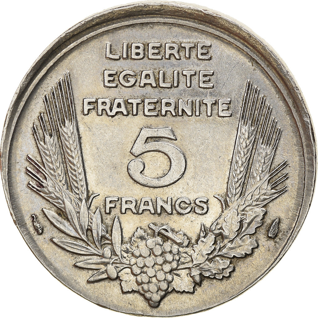 Moneta, Francja, Bazor, 5 Francs, 1933, Paris, Fautée, AU(55-58), Nikiel