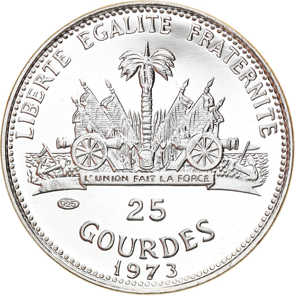 Münze, Haiti, World cup 1974, 25 Gourdes, 1973, Proof, STGL, Silber, KM:103