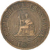 Moneda, Indochina francesa, Cent, 1887, Paris, BC+, Bronce, KM:1, Lecompte:39