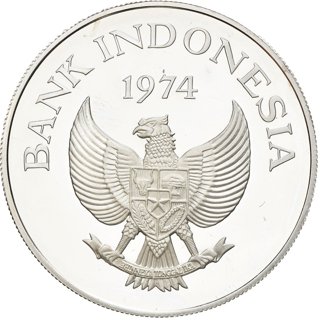 Coin, Indonesia, 5000 Rupiah, 1974, Proof, MS(65-70), Silver, KM:40a